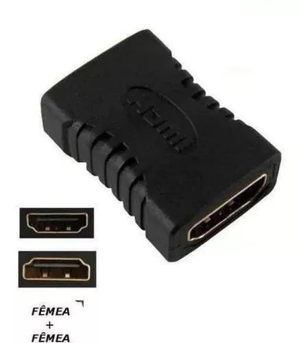 Emenda Hdmi Adaptador Liga Cabo Fêmea Extensão Conector Plug