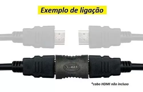 Emenda Hdmi Adaptador Liga Cabo Fêmea Extensão Conector Plug