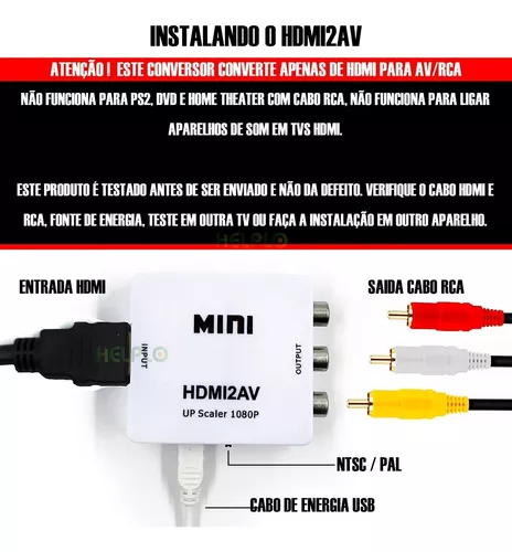 Mini conversor de HDMI para RCA (AV)