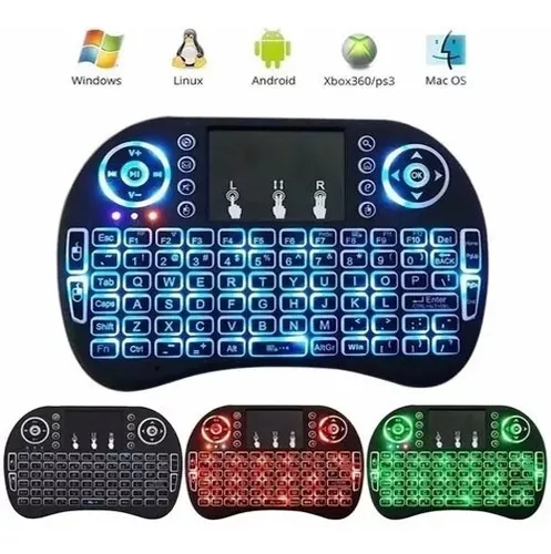 Mini Teclado Sem Fio Com Led