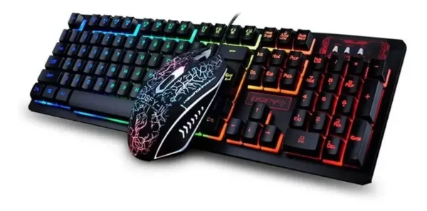 Kit Teclado Mouse Gamer Led Rgb Usb Para Pc - K13